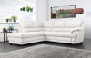 Rohová sedací souprava Nebolo, biela koža, ľavý roh