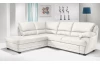 Rohová sedací souprava Nebolo, biela koža, ľavý roh