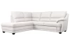 Rohová sedací souprava Nebolo, biela koža, ľavý roh