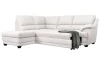 Rohová sedací souprava Nebolo, biela koža, ľavý roh
