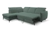 Rohová sedacia súprava Glow, modro-šedo-zelená látka, ľavý roh