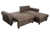 Rohová sedačka Florina, hnedá látka vo vintage optike kože