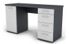 Písací stôl Walter, grafitovo sivý / biely