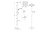Stojacia LED lampa Wicket 182 cm, matný nikel
