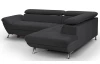 Rohová sedacia súprava Estelle, čierna látka, pravý roh