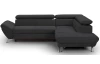 Rohová sedacia súprava Estelle, čierna látka, pravý roh