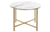 Okrúhly konferenčný stolík Albufeira 60 cm, zlatý/mramorový