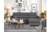 Rohová sedacia  súprava Flavia, tmavá šedá látka, pravý roh