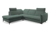 Rohová sedacia súprava Glow, modro-šedo-zelená látka, ľavý roh