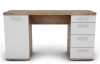 Písací stôl Walter, dub burgund/biely