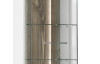 Vysoká úzká vitrína Babila, s osvetlením, biela/borovica picea