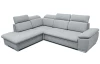 Rohová sedacia súprava Aldon, svetlo šedá tkanina, ľavý roh