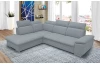 Rohová sedacia súprava Aldon, svetlo šedá tkanina, ľavý roh