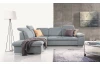 Rohová sedacia súprava Aldon, svetlo šedá tkanina, ľavý roh