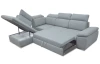 Rohová sedacia súprava Aldon, svetlo šedá tkanina, ľavý roh