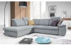 Rohová sedacia súprava Aldon, svetlo šedá tkanina, ľavý roh