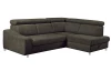 Rohová sedacia súprava Brico, sivo-hnedá látka, pravý roh