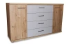 Široká komoda Kanada, 149 cm, dub bianco/šedá