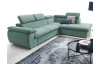 Rohová sedacia  súprava Viera, mentolovo zelená látka, pravý roh