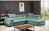 Rohová sedacia  súprava Viera, mentolovo zelená látka, pravý roh