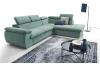Rohová sedacia  súprava Viera, mentolovo zelená látka, pravý roh