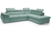 Rohová sedacia  súprava Viera, mentolovo zelená látka, pravý roh