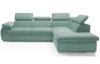 Rohová sedacia  súprava Viera, mentolovo zelená látka, pravý roh