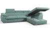Rohová sedacia  súprava Viera, mentolovo zelená látka, pravý roh