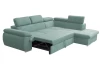 Rohová sedacia  súprava Viera, mentolovo zelená látka, pravý roh