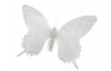 Závesná dekorácia Motýľ 16 cm, biela látka
