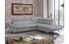 Rohová sedacia súprava Estelle, svetlo šedá látka, pravý roh