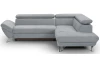 Rohová sedacia súprava Estelle, svetlo šedá látka, pravý roh