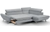 Rohová sedacia súprava Estelle, svetlo šedá látka, pravý roh