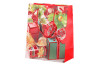 Vianočná darčeková taška (4 druhy) stredná veľkosť M, červená