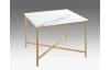 Štvorcový konferenčný stolík Albufeira 60x60 cm, zlatý/mramorový