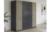 Šatníková skriňa Genua, 181 cm, tmavo šedá/artisan