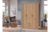 Šatníková skriňa Lübeck, 135 cm, dub artisan/optika lamiel