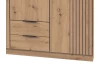 Šatníková skriňa Lübeck, 135 cm, dub artisan/optika lamiel