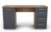 Písací stôl Walter, dub burgund / grafitovo šedý