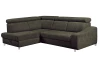 Rohová sedacia súprava Brico, sivo-hnedá látka, ľavý roh