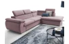Rohová sedacia súprava Viera, ružová látka, pravý roh