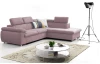 Rohová sedacia súprava Viera, ružová látka, pravý roh