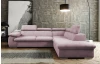 Rohová sedacia súprava Viera, ružová látka, pravý roh