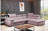Rohová sedacia súprava Viera, ružová látka, pravý roh
