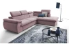 Rohová sedacia súprava Viera, ružová látka, pravý roh