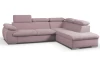 Rohová sedacia súprava Viera, ružová látka, pravý roh
