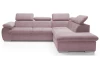 Rohová sedacia súprava Viera, ružová látka, pravý roh