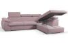 Rohová sedacia súprava Viera, ružová látka, pravý roh