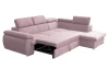 Rohová sedacia súprava Viera, ružová látka, pravý roh