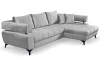 Rohová sedacia súprava Paris, svetlo šedá látka, pravý roh